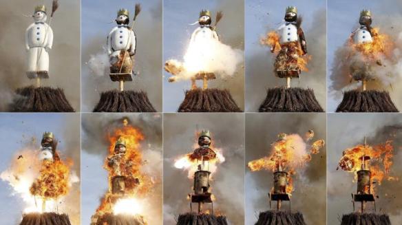 A-combination-of-pictures-shows-the-Boeoegg-a-snowman-made-of-wadding-and-filled-with-firecrackers-burning-atop-a-bonfire-in-the-Sechselaeuten-square-in-Zurich